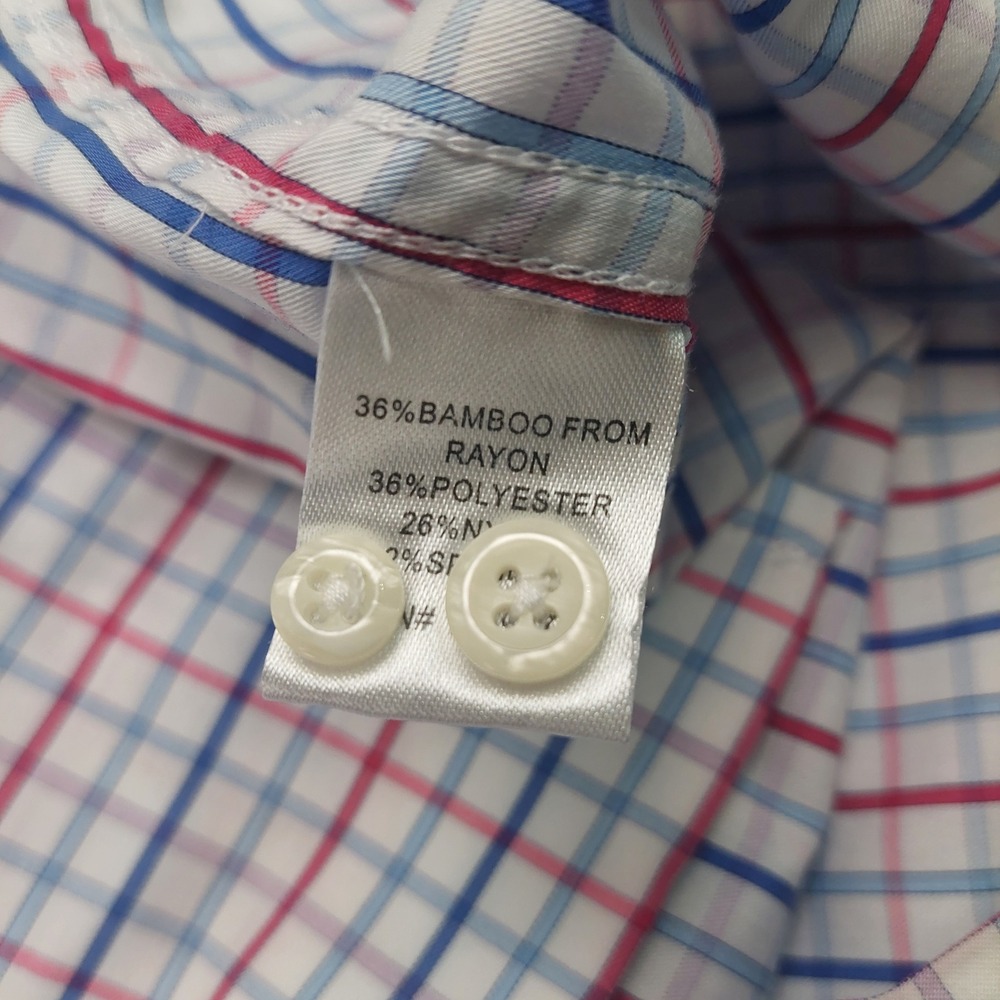 Johnnie-O Shirt Mens Medium Perfomance Button Down Long Sleeve Windowpane Plaid - Picture 5 of 7